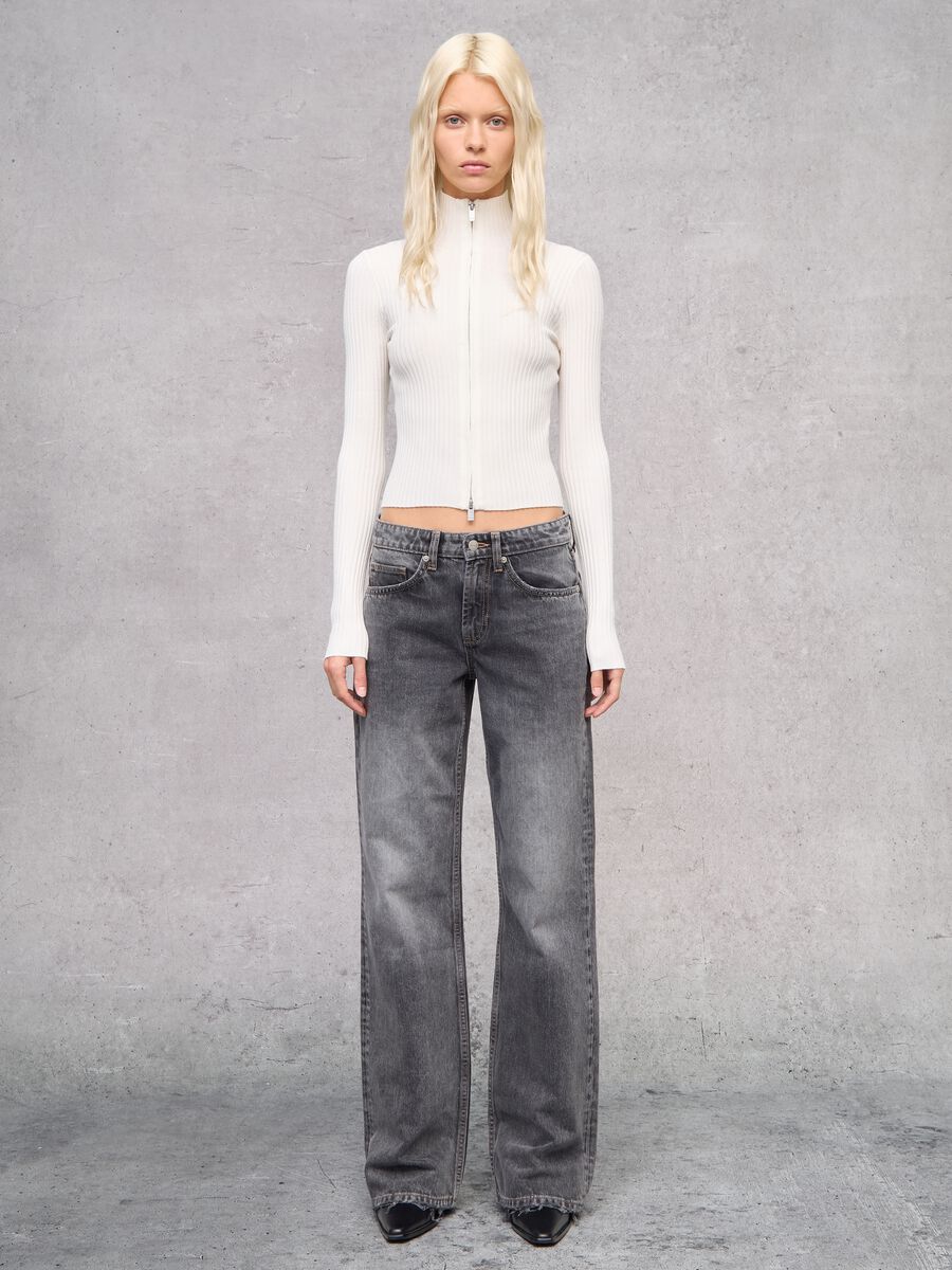 Full-Zip Ribbed Knit White_2