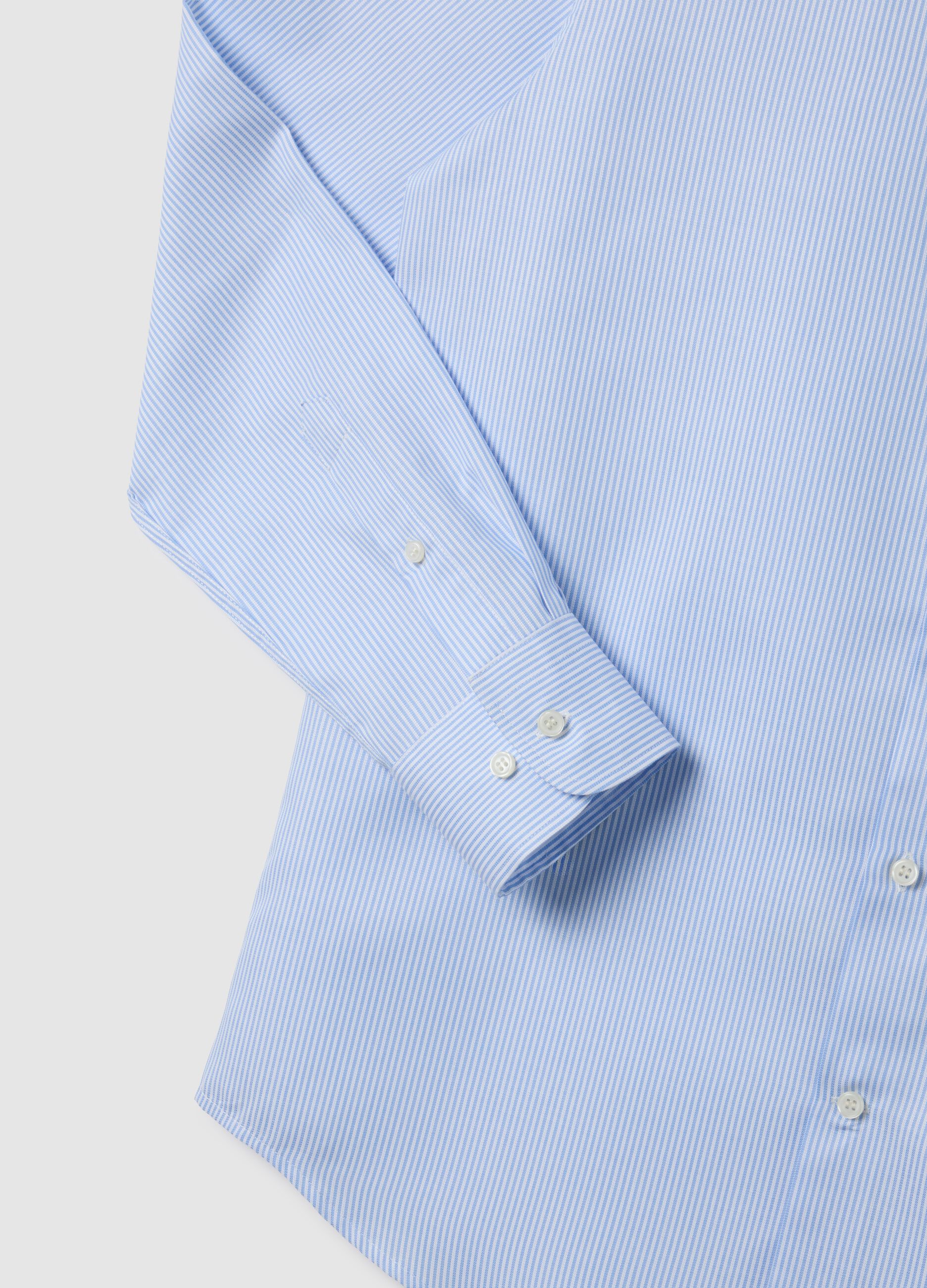 Camicia da uomo in puro cotone blu regular fit