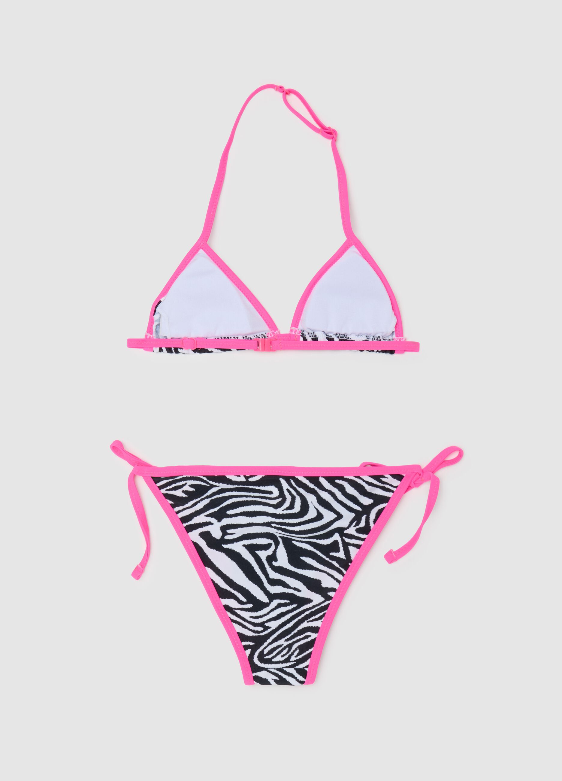 Multicoloured stretch-mix girls' bikini