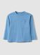 Boys&rsquo; light blue pure cotton T-shirt with chest pocket, oversized fit_0