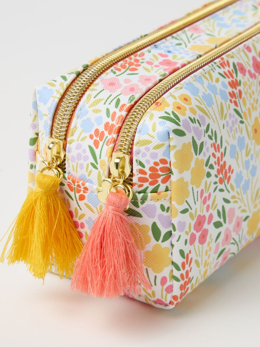 Floral pencil case with double zip_1