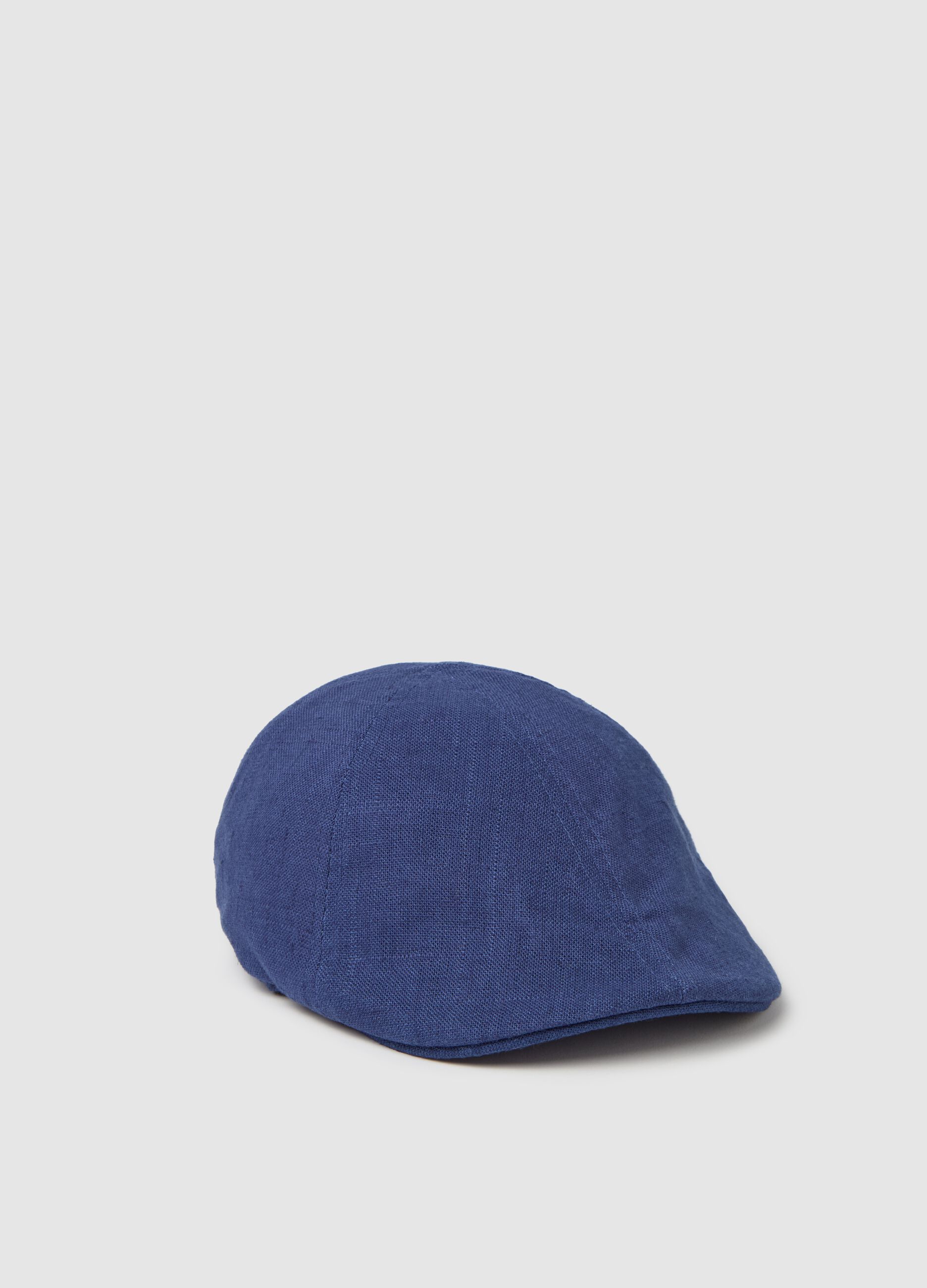 Viscose and linen flat cap