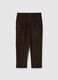 Brown chino trousers in regular fit ribbed cotton-blend_0