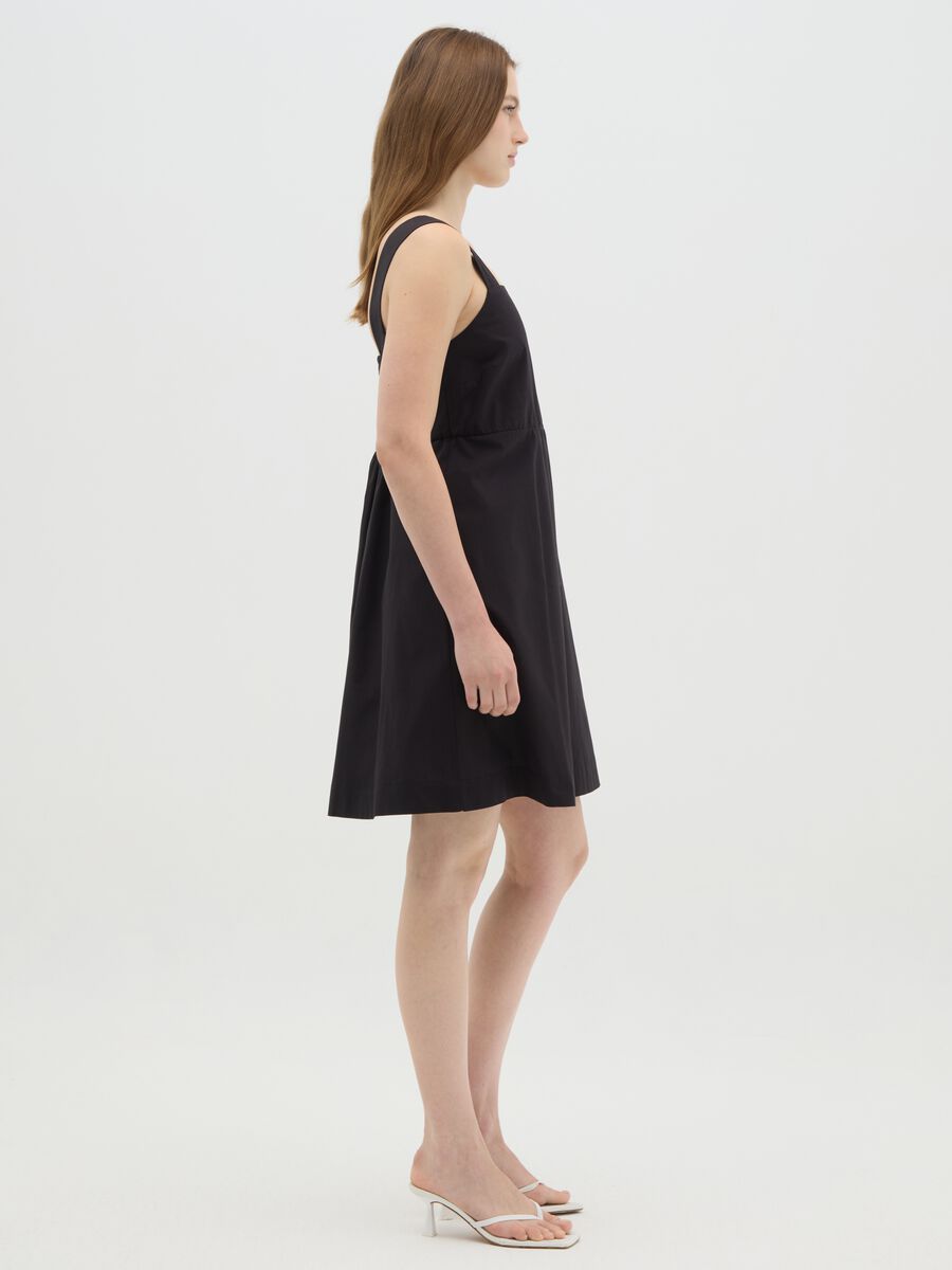 Women's black pure cotton regular fit dress_1