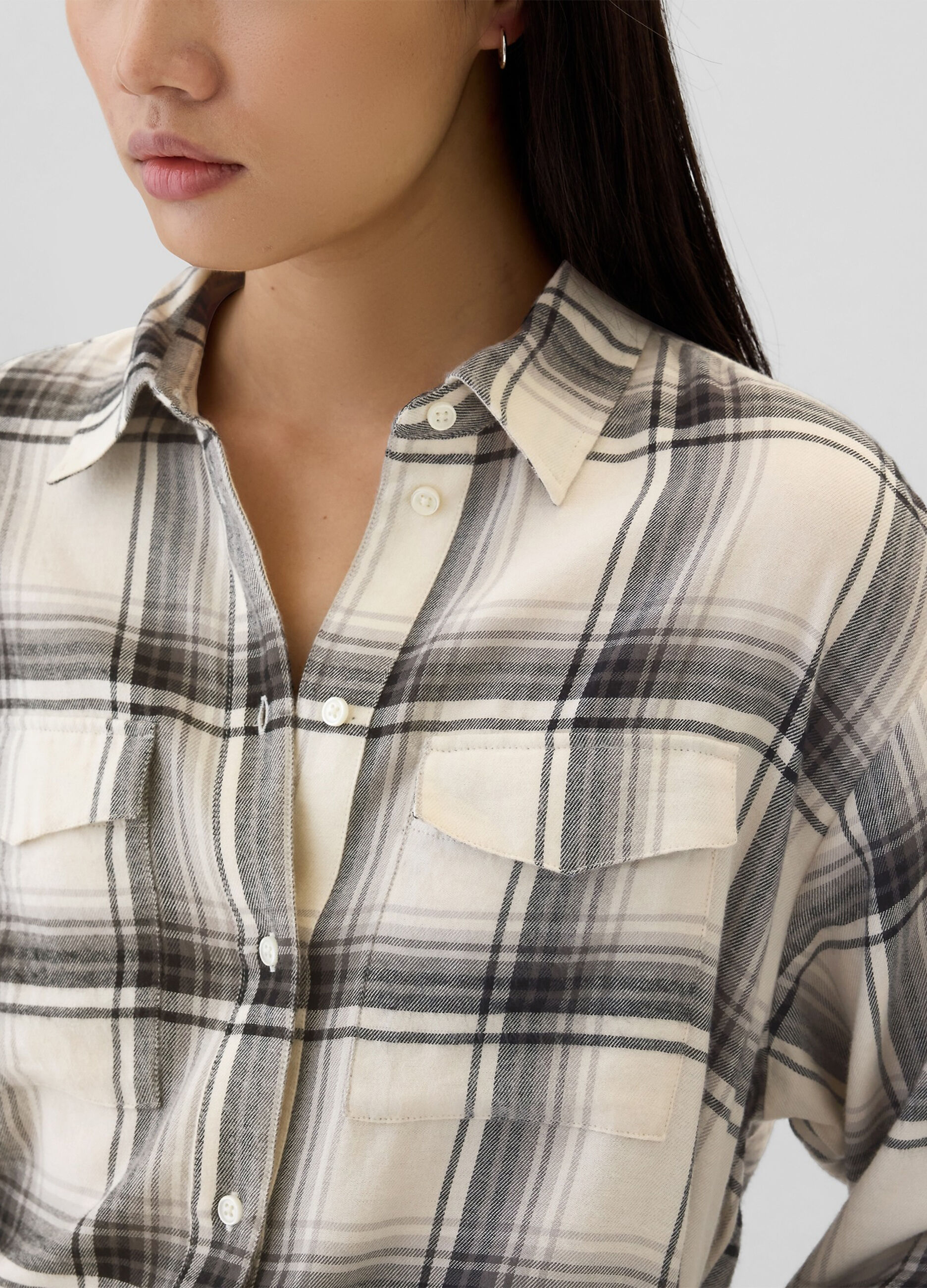 Check flannel shirt with pockets