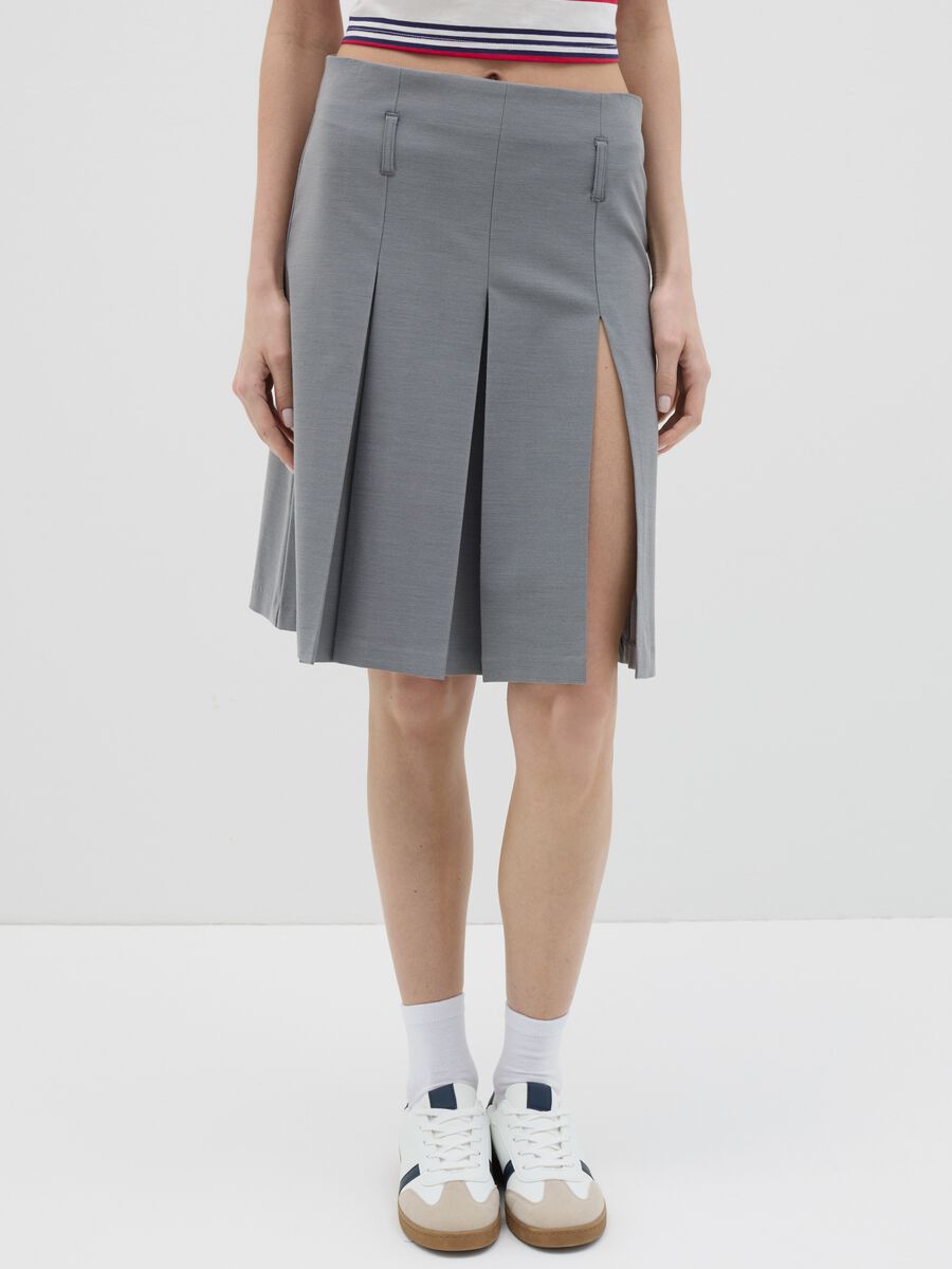 Grey pleated skirt_1