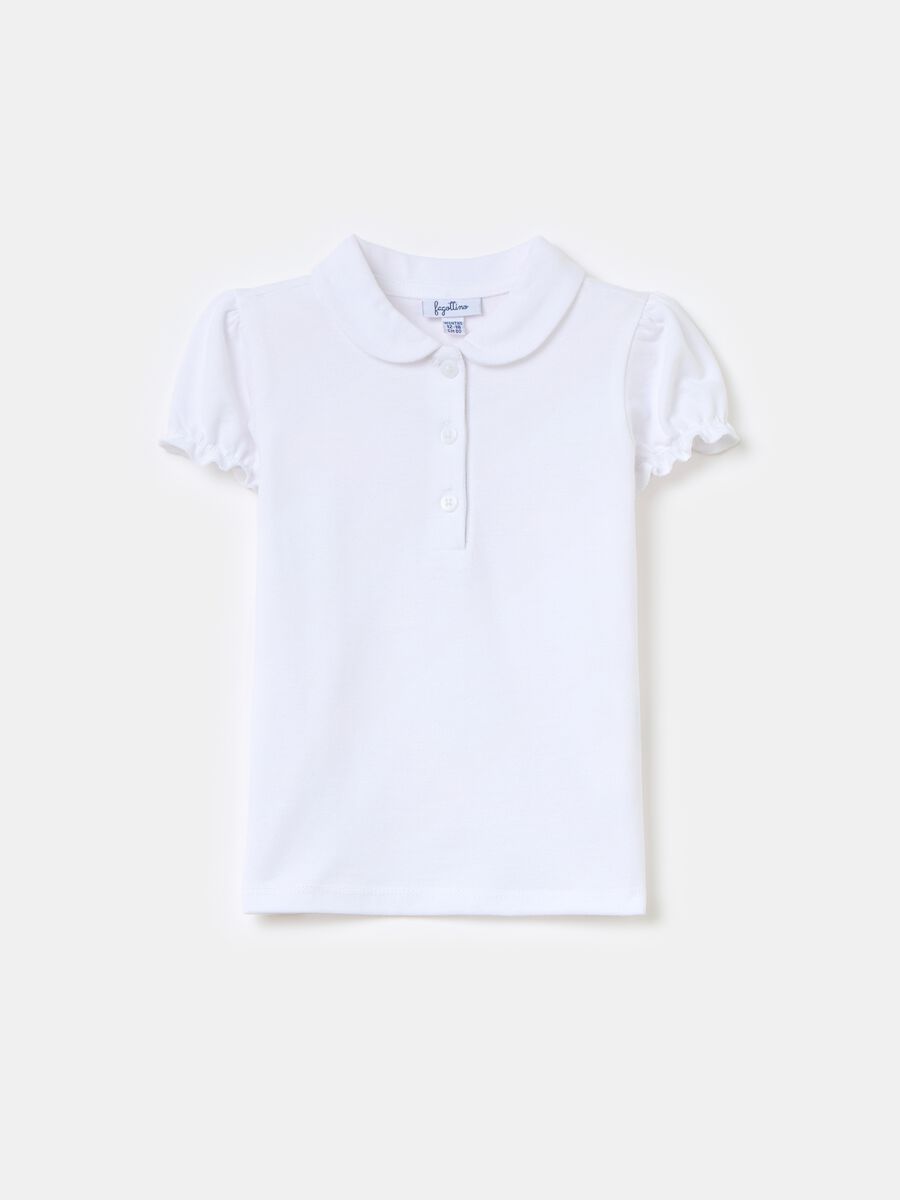 Cotton polo shirt with frills_0