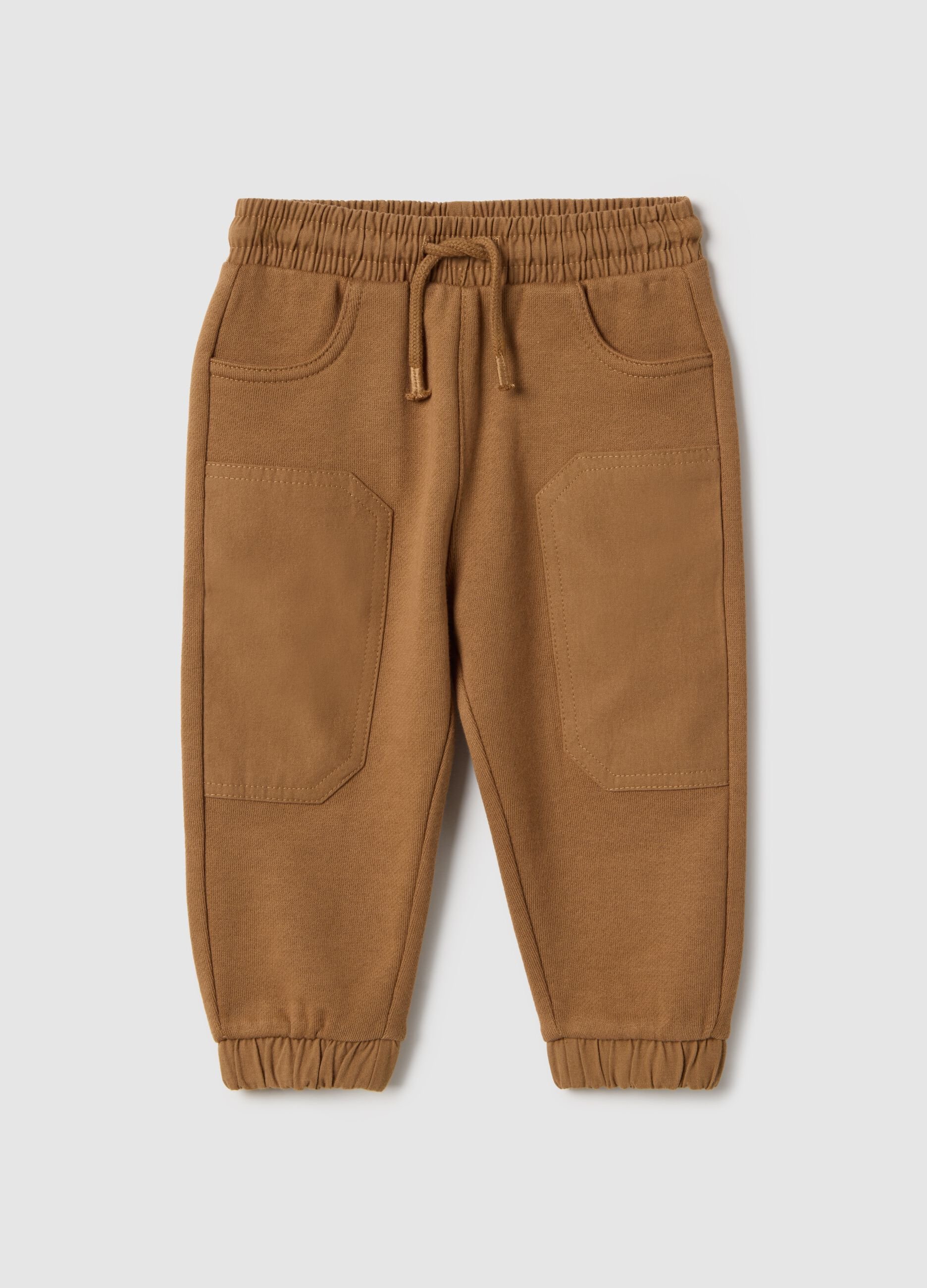 Brown pure cotton regular fit baby trousers