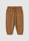 Brown pure cotton regular fit baby trousers_0
