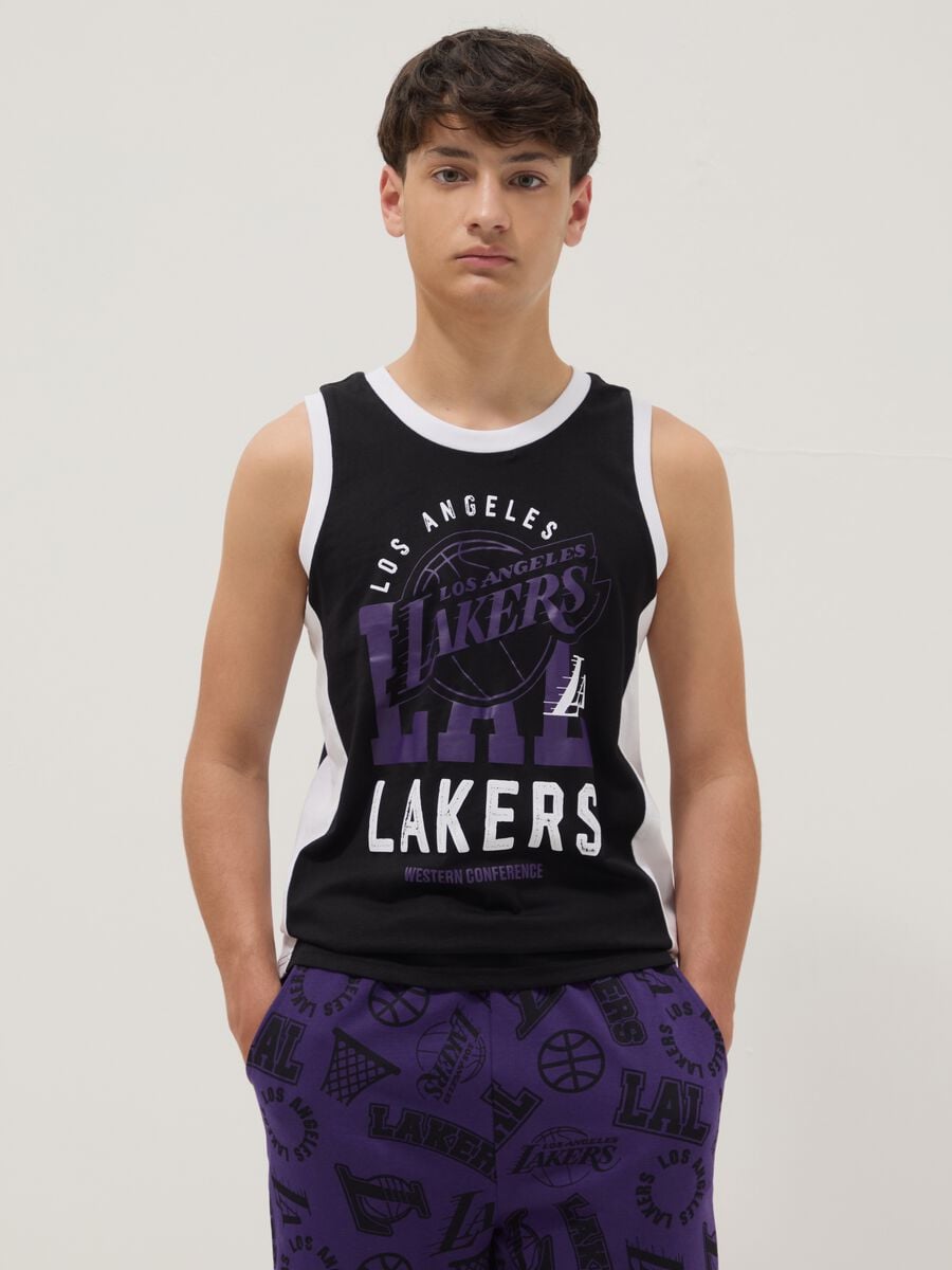 Canotta multicolor in puro cotone da ragazzo relaxed fit Lakers_0
