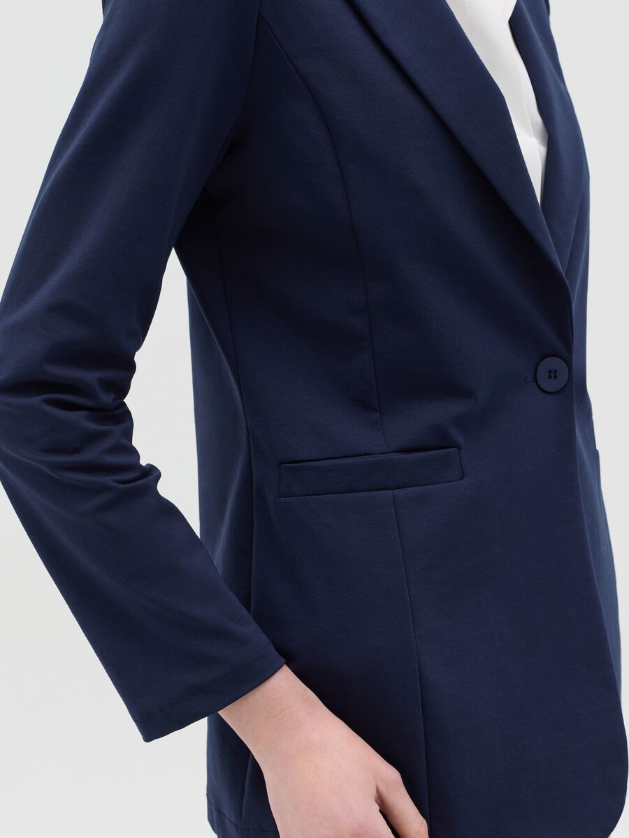 Blue single-breasted blazer_2
