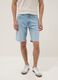 Light blue stretch cotton bermuda shorts_1