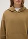 Regular fit beige cotton blend hoodie_3