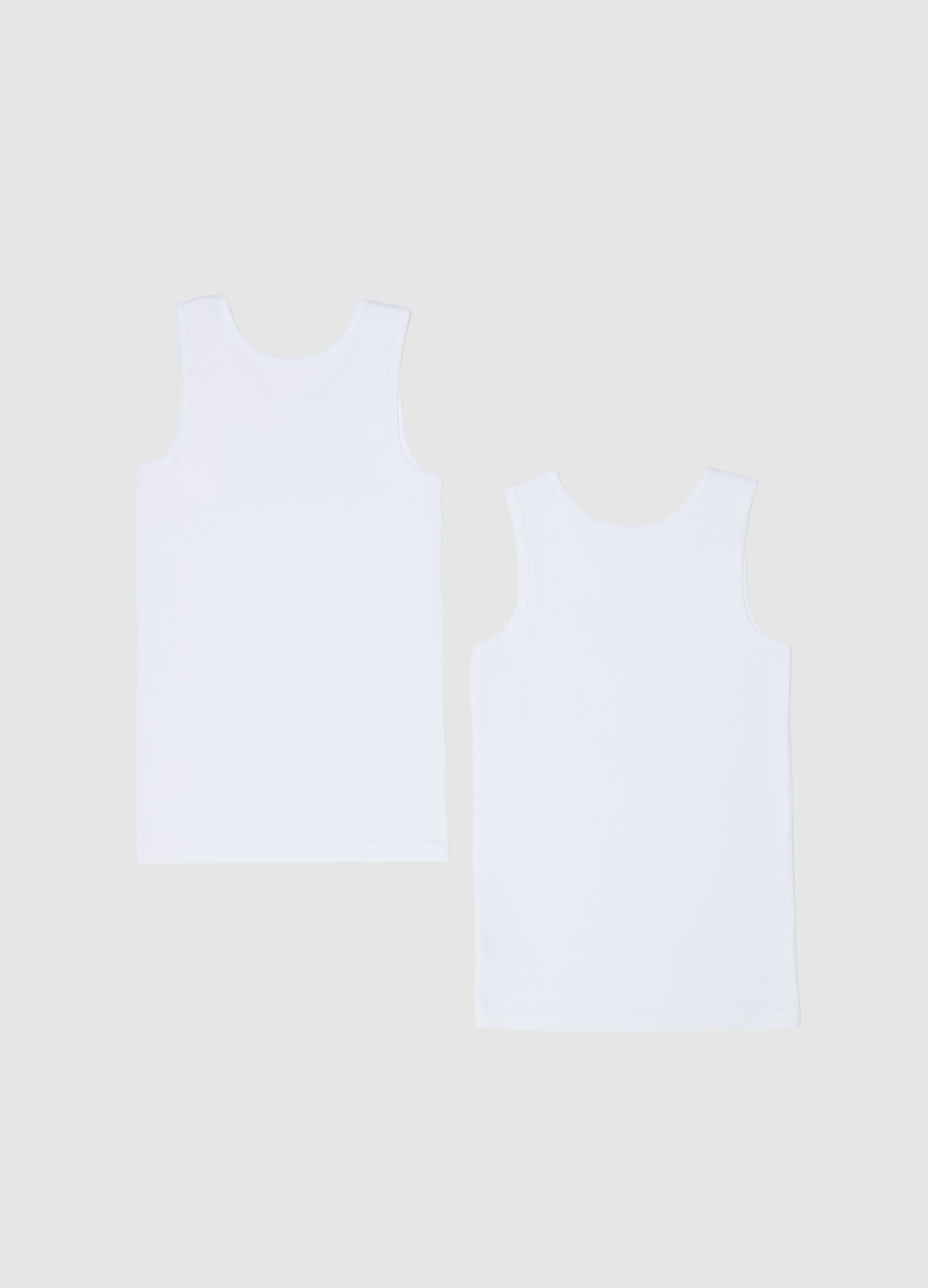 Two-pack racerback vests in organic cotton