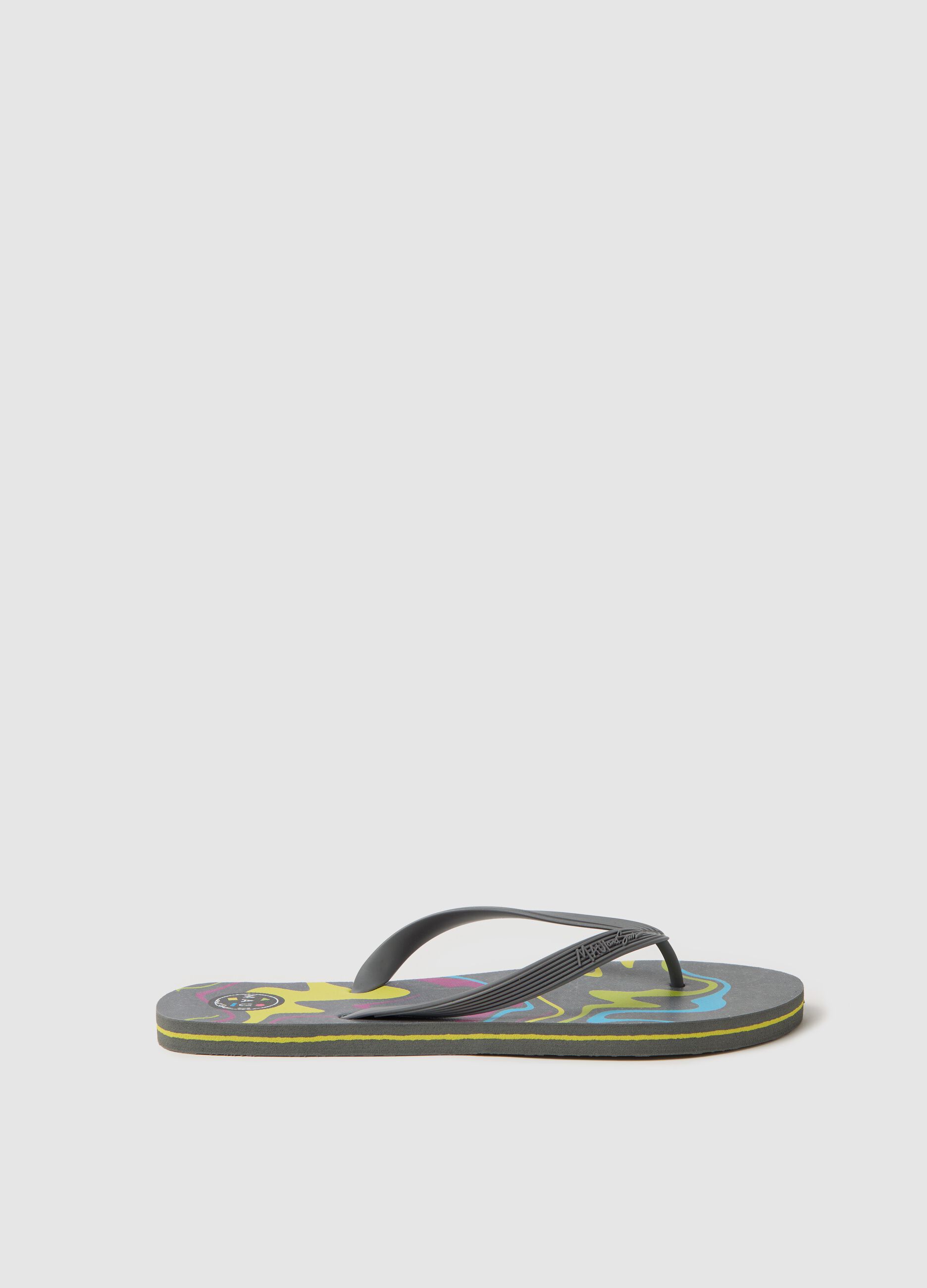 Infradito grigie con stampa multicolor Maui and Sons