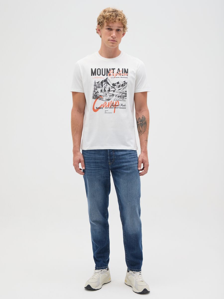 Men's regular fit white pure cotton T-shirt_1