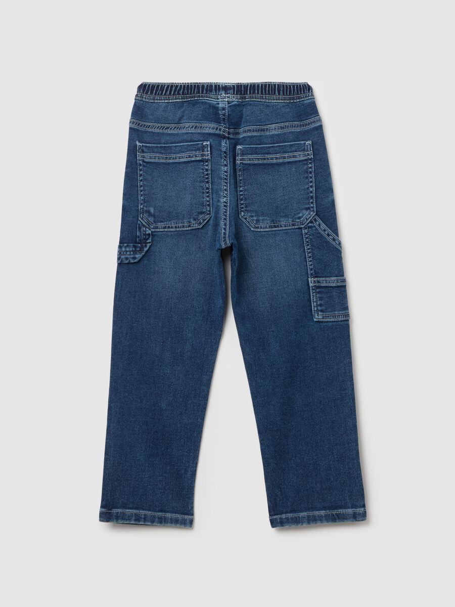 Denim joggers with drawstring_1