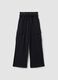 Pantaloni in puro cotone nero relaxed fit per ragazze_3