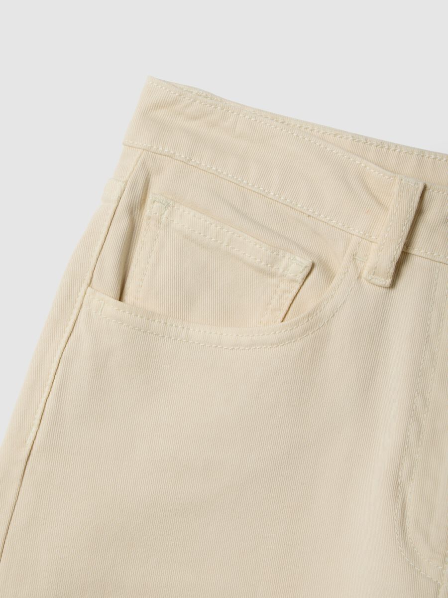 Straight Beige Stretch Cotton Chino Trousers_1