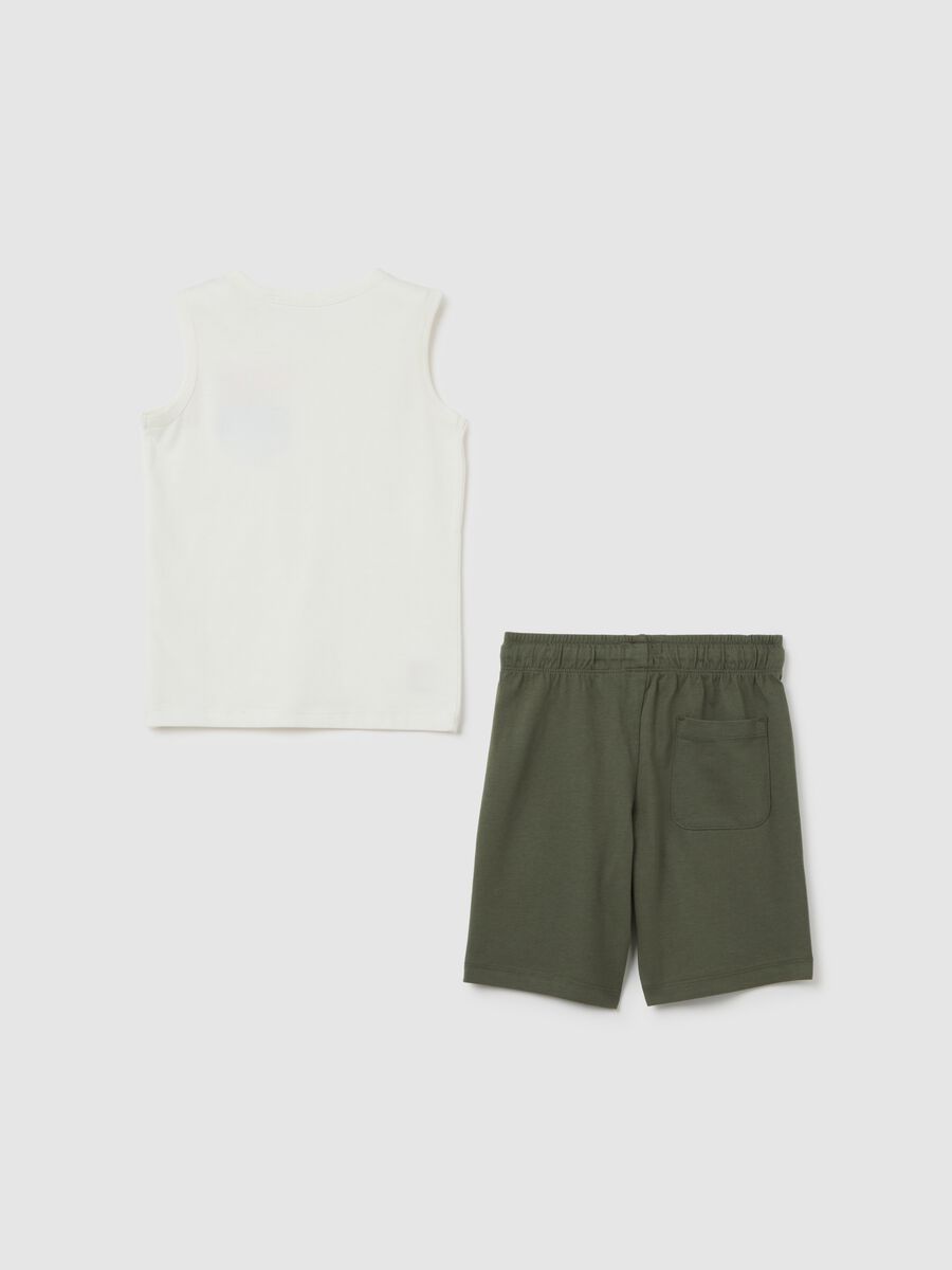 Children's summer set in pure white cotton, regular fit_1