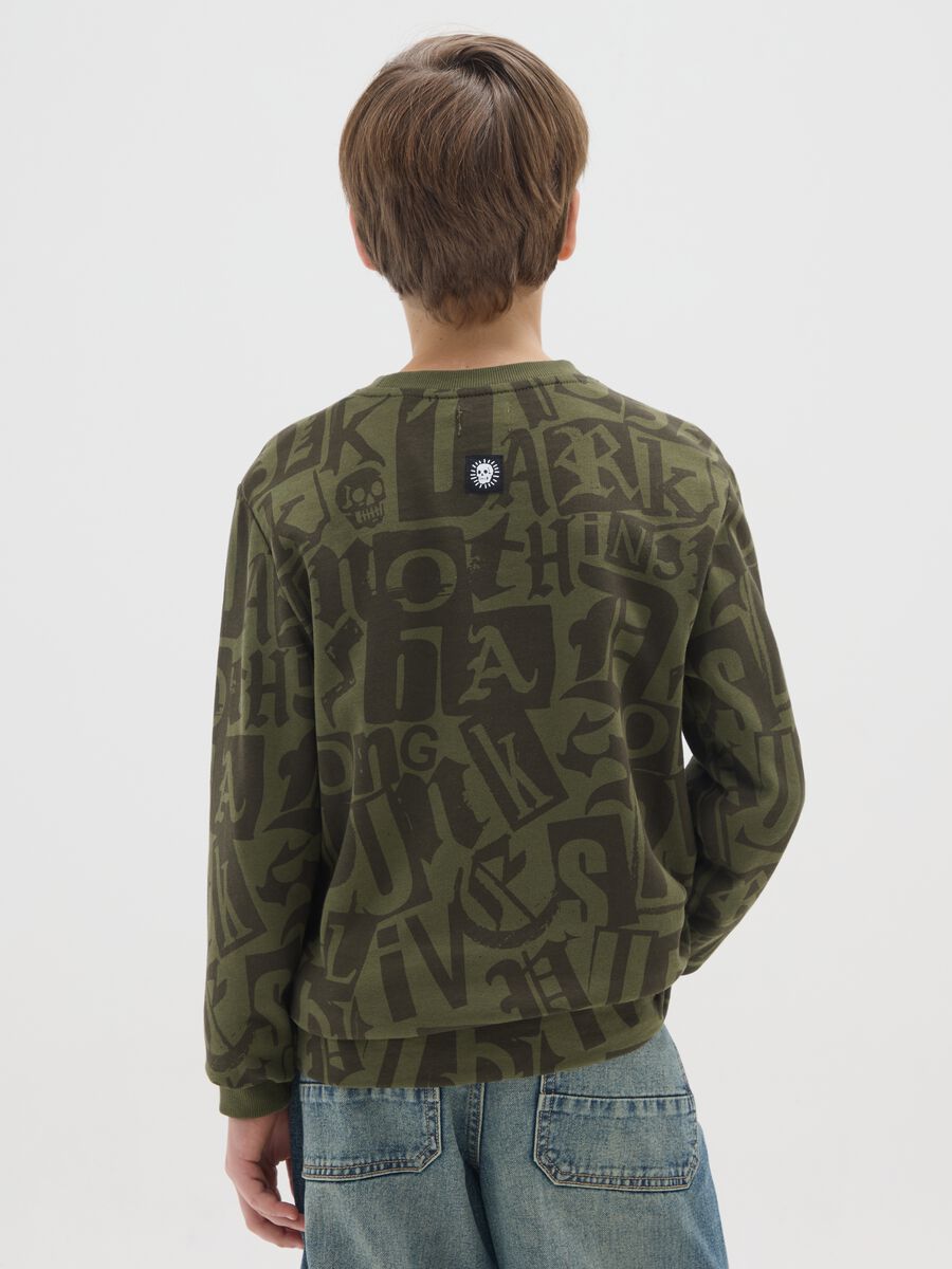 Felpa da ragazzo in puro cotone verde regular fit_1