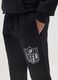 Black cotton blend joggers with NFL logo_3