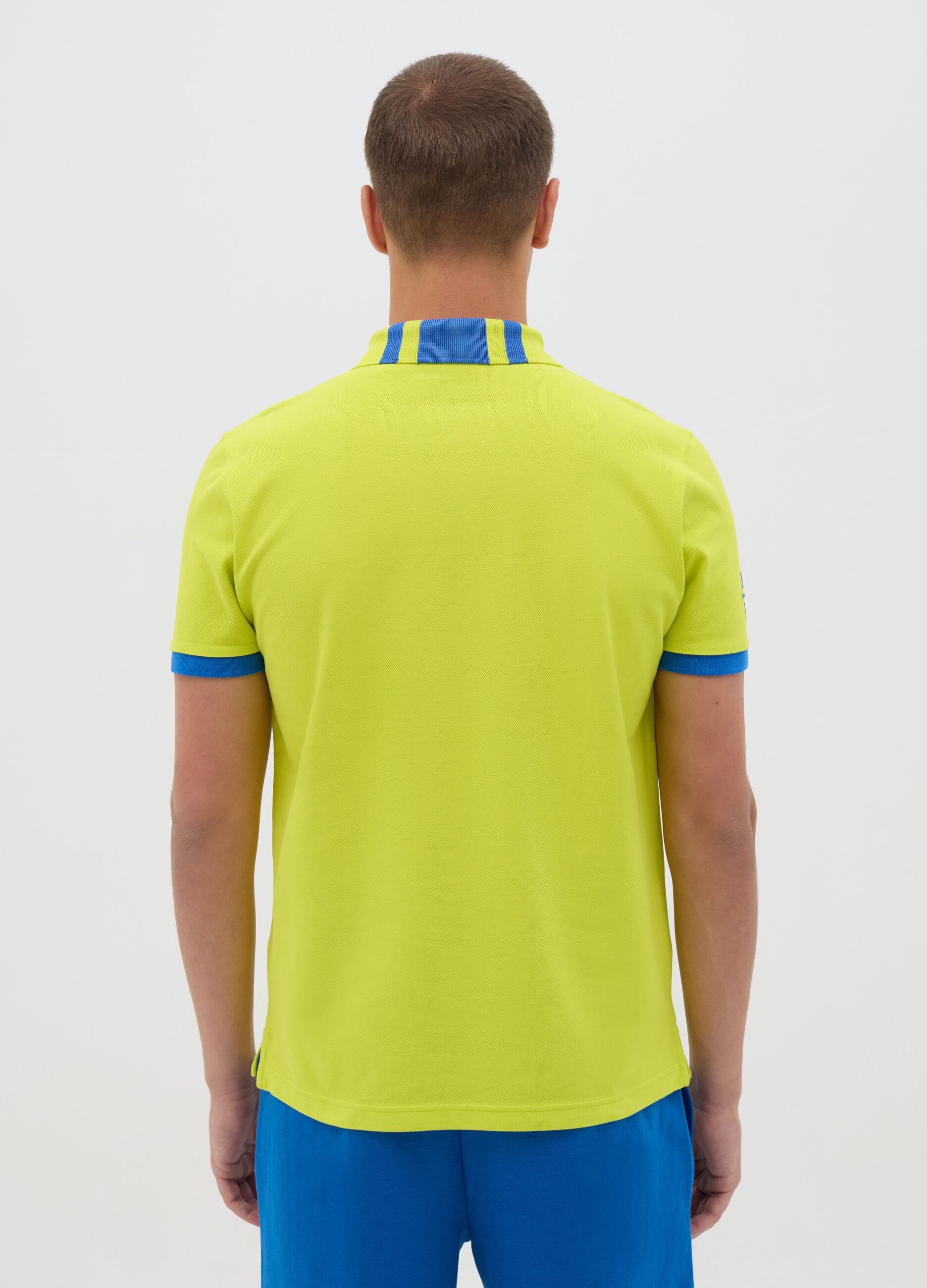 Yellow short sleeve cotton Navigare Sport polo