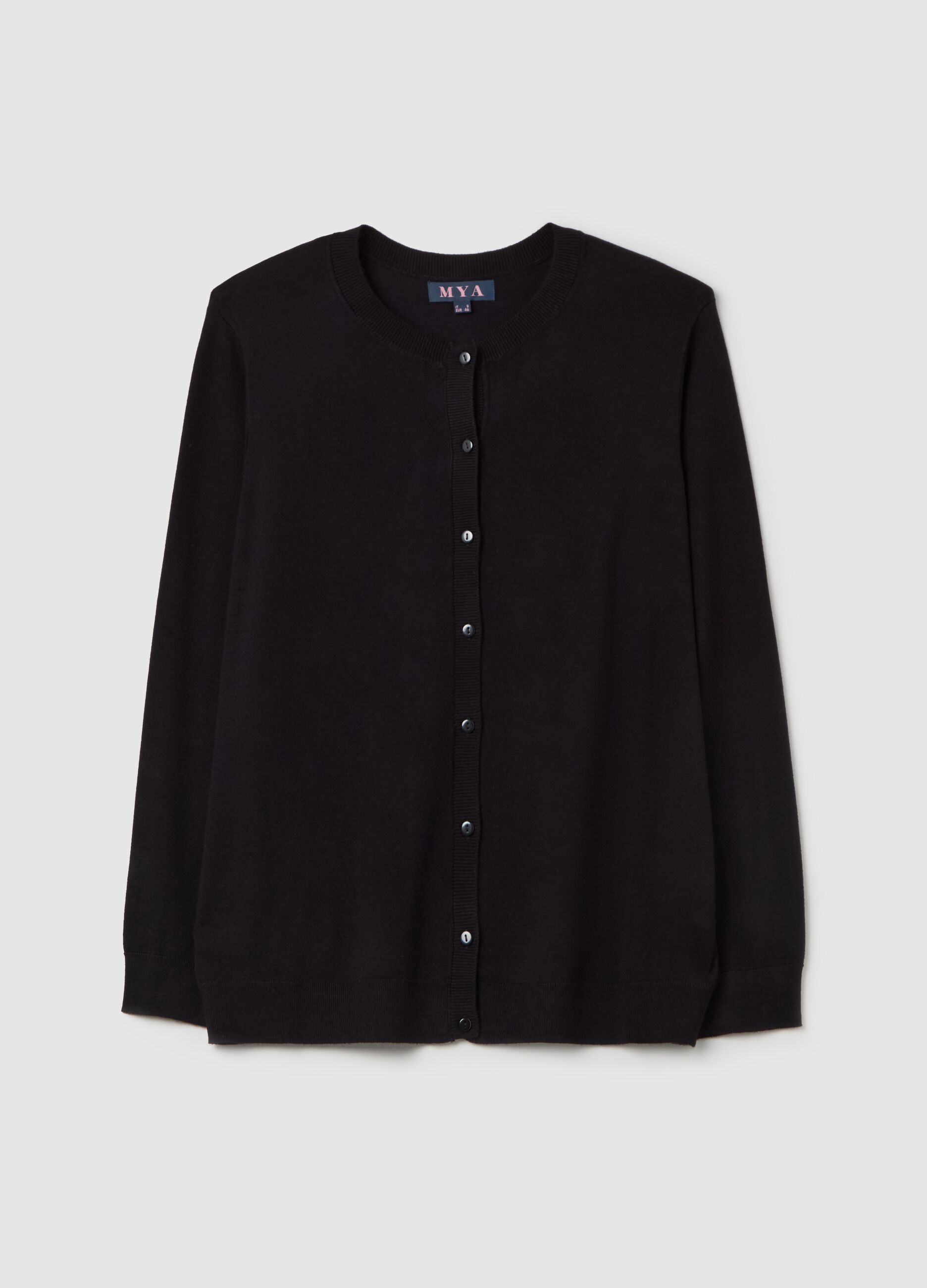 Curvy cardigan with round neck