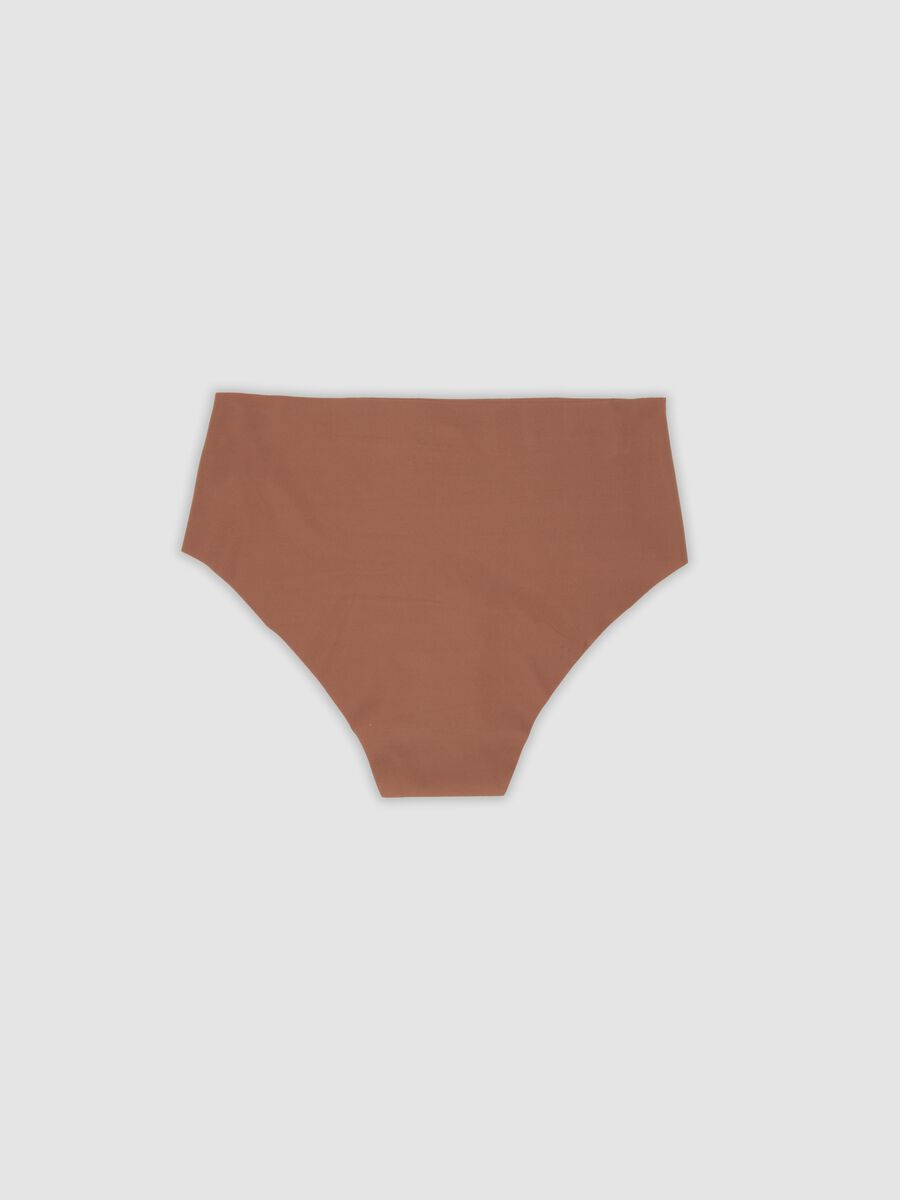 Slip hipster marroni in microfibra elasticizzata a vita regular_2