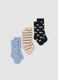 Tripack di calze azzurre in cotone organico elasticizzato_0