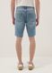 Blue Slim Fit Cotton Blend Denim Shorts_2