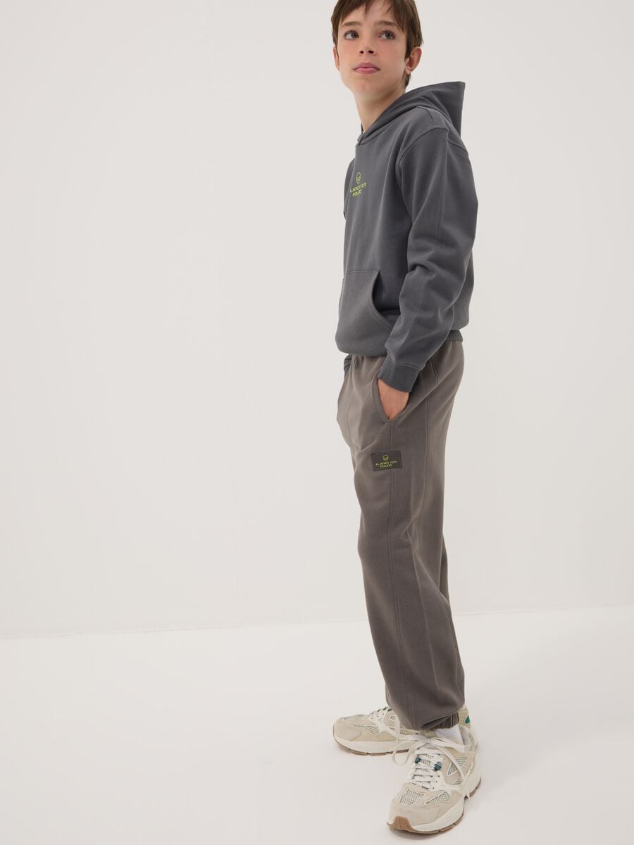 Grey pure cotton oversized joggers for boys_1