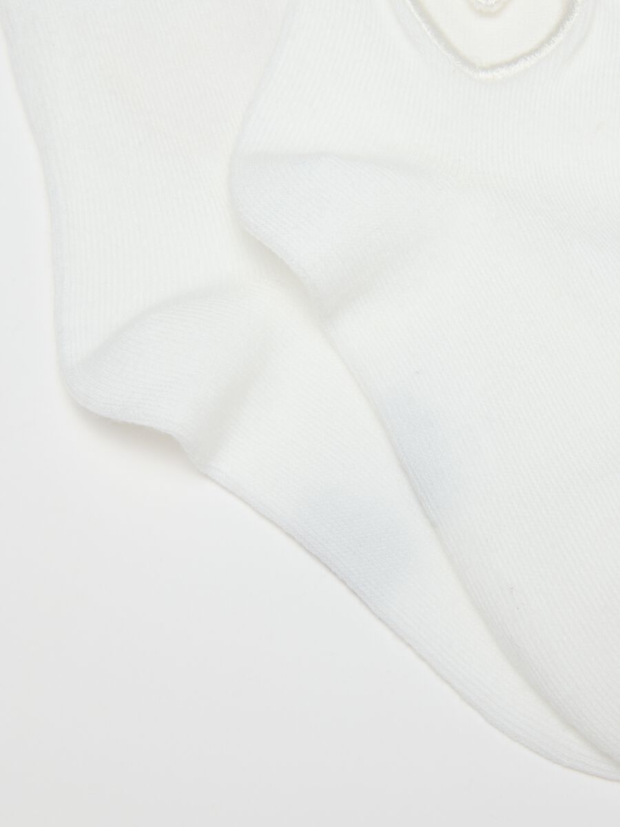 Bipack calze corte in misto cotone multicolor da bambina con cuore_2