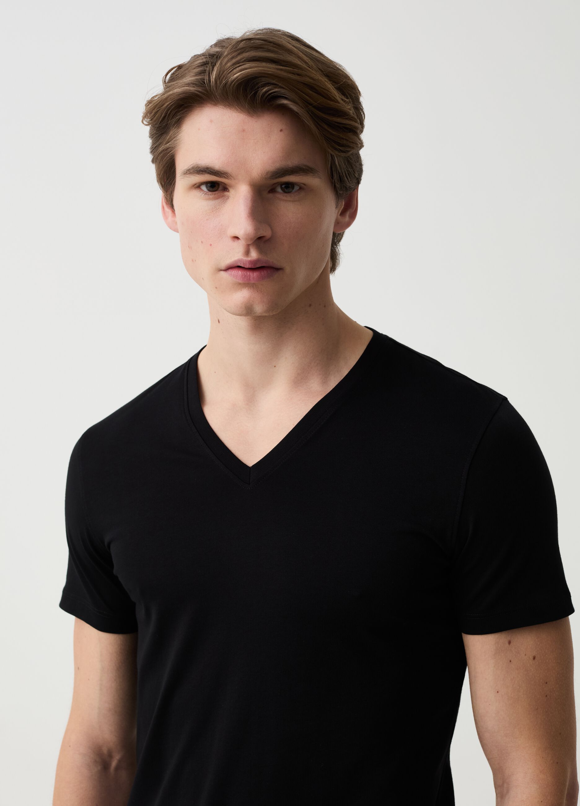 Two-pack undershirts with V neck