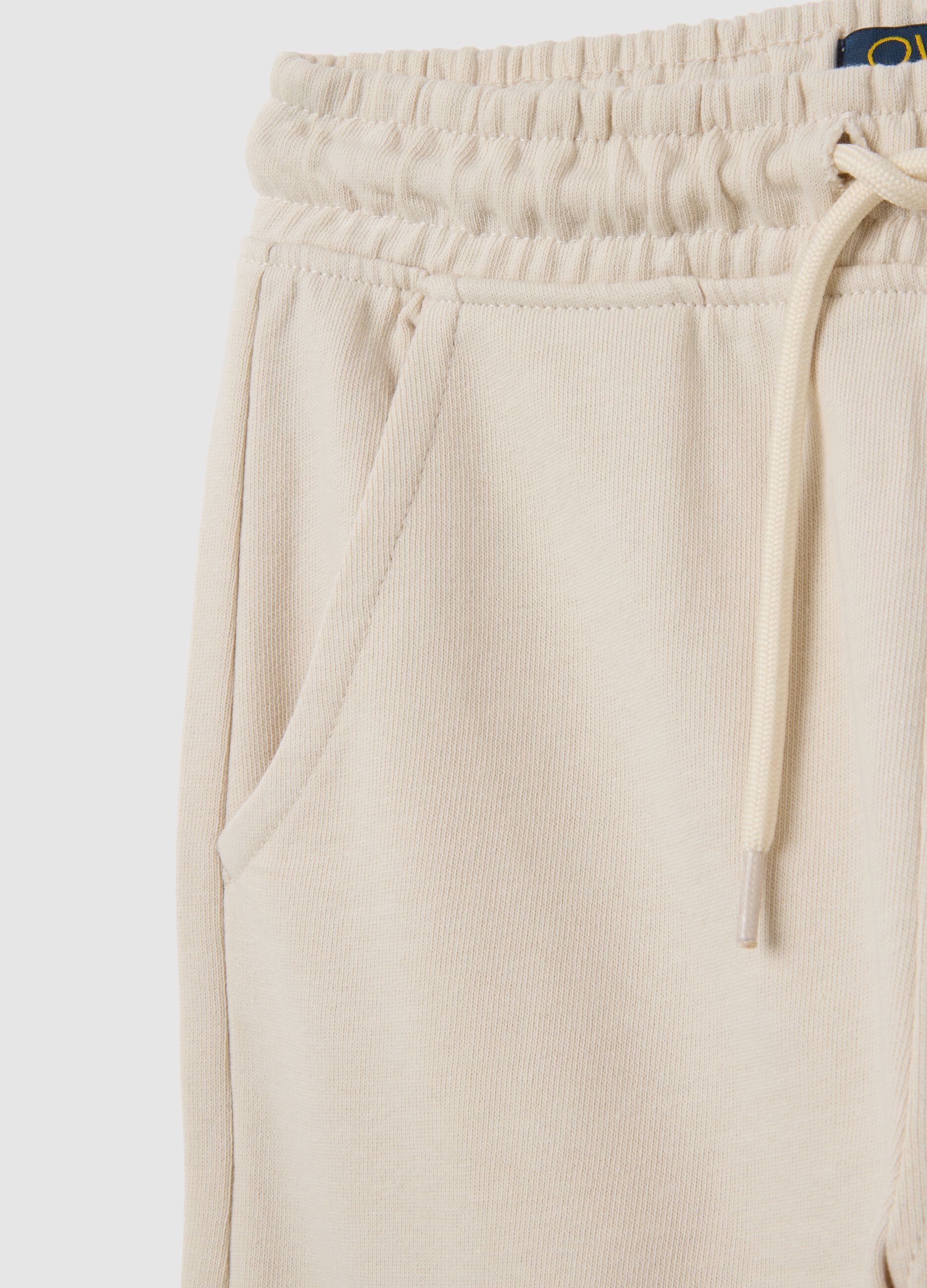 Children's beige cotton jogging trousers regular fit