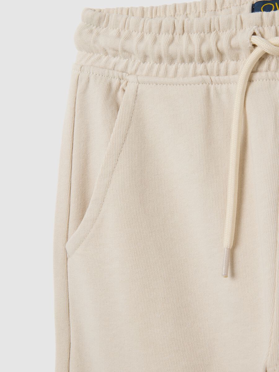 Children's beige cotton jogging trousers regular fit_2