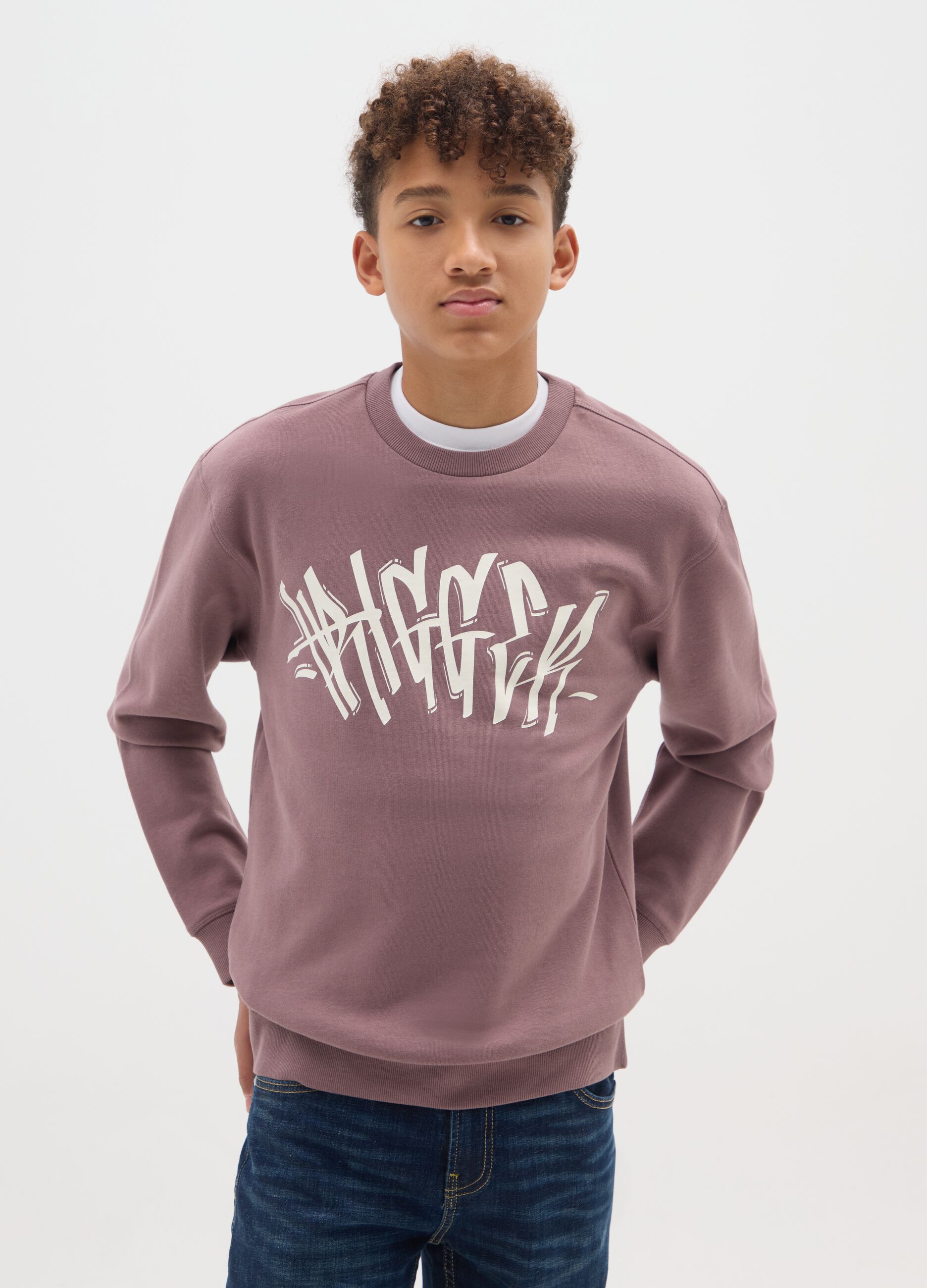 Purple Crew Neck Sweatshirt