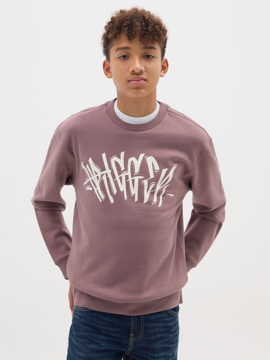Purple Crew Neck Sweatshirt_0