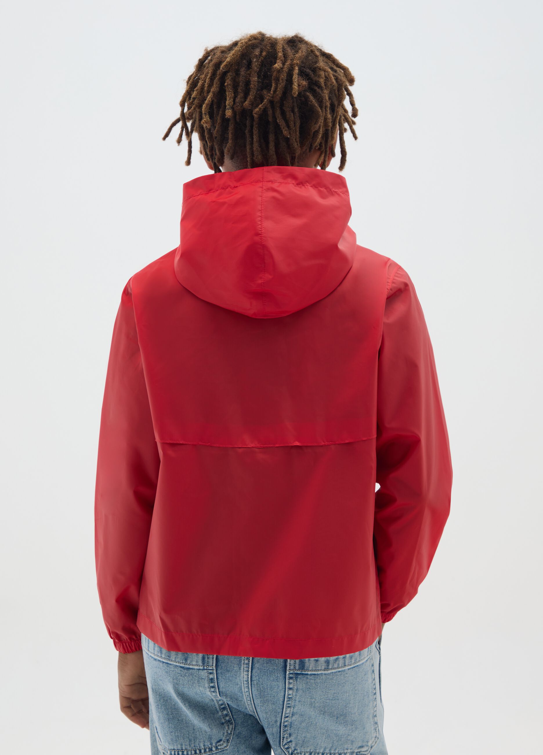 Boy's red regular fit jacket