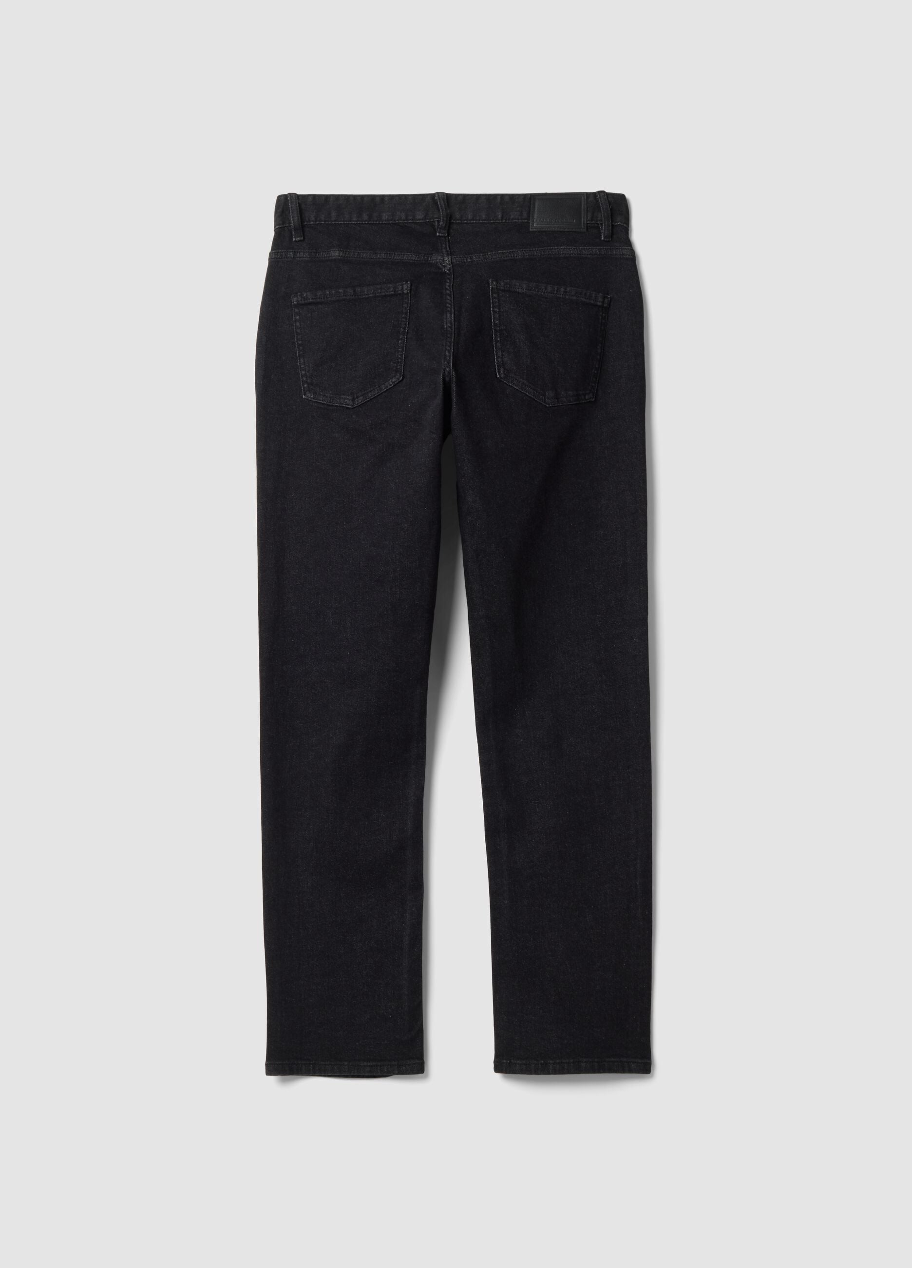 Jeans denim neri in cotone elasticizzato regular fit
