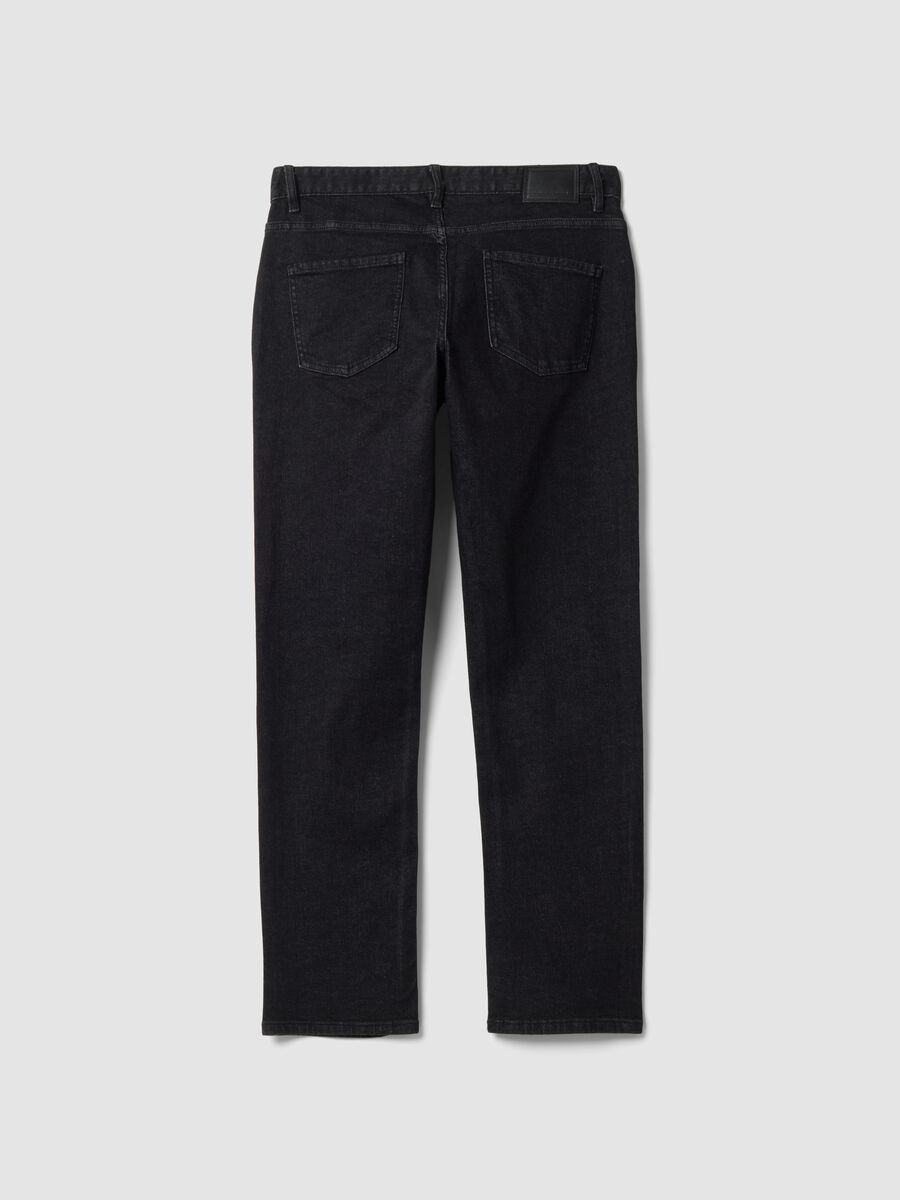 Black stretch-cotton denim jeans, regular fit_2