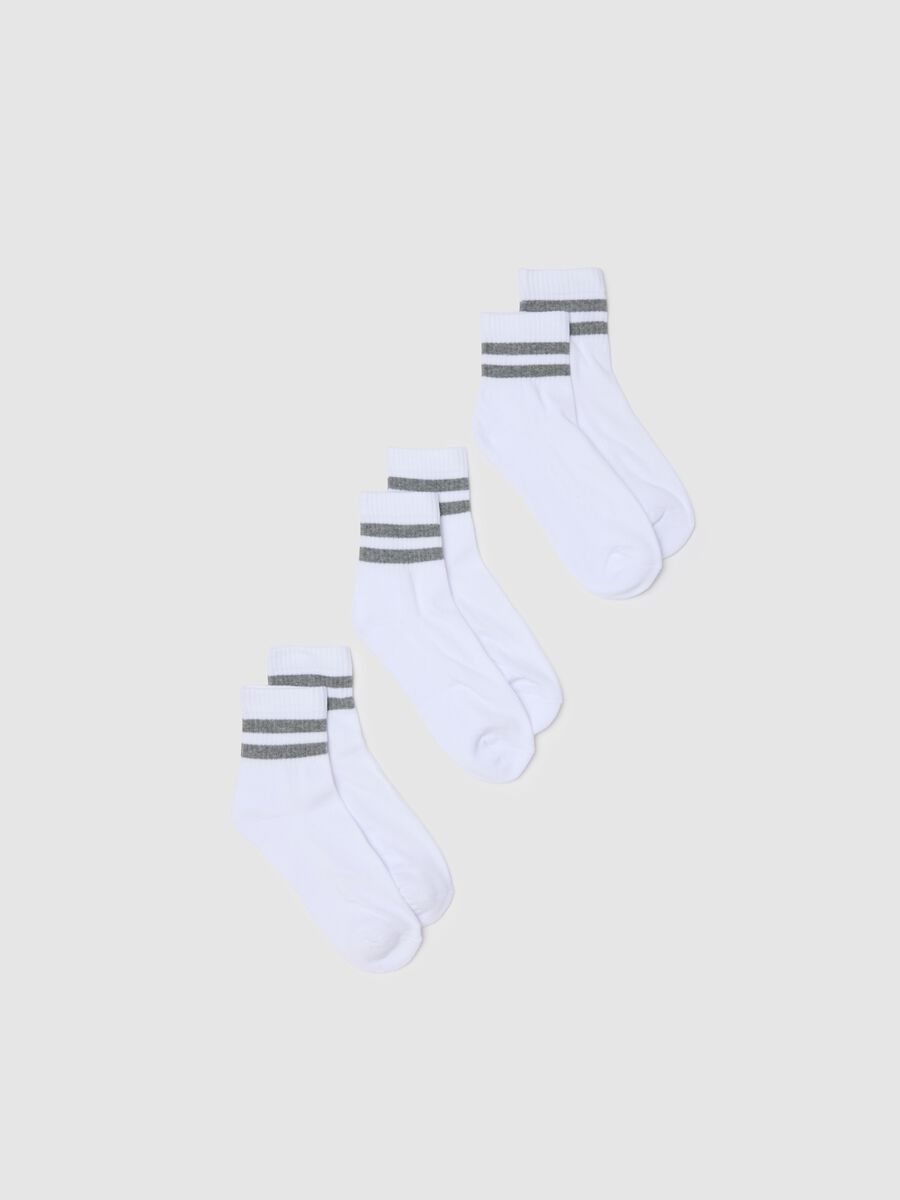 Multicolour striped cotton blend regular fit sock tripack_0