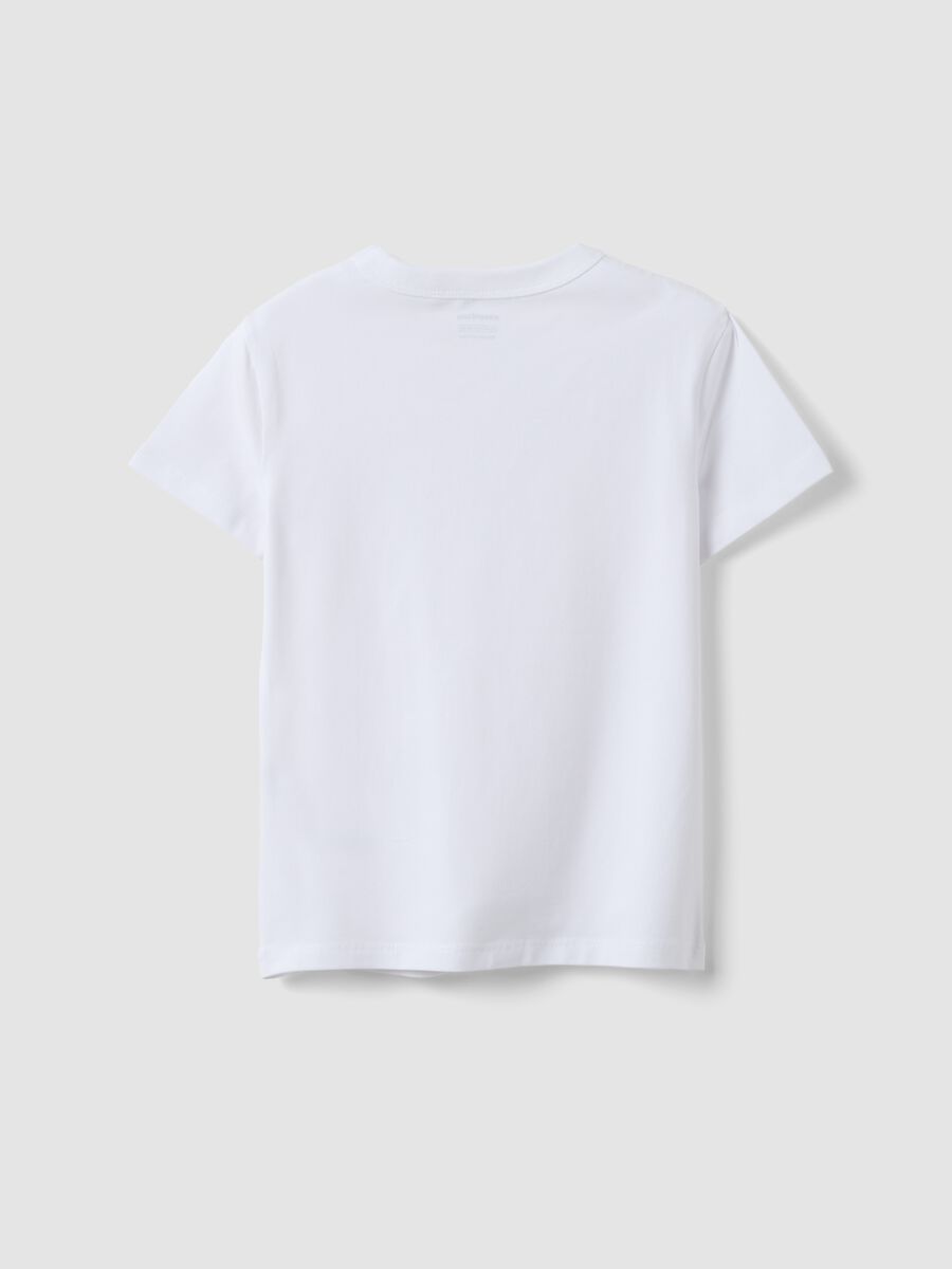 T-shirt in cotone elasticizzato bianca da ragazza regular fit_1