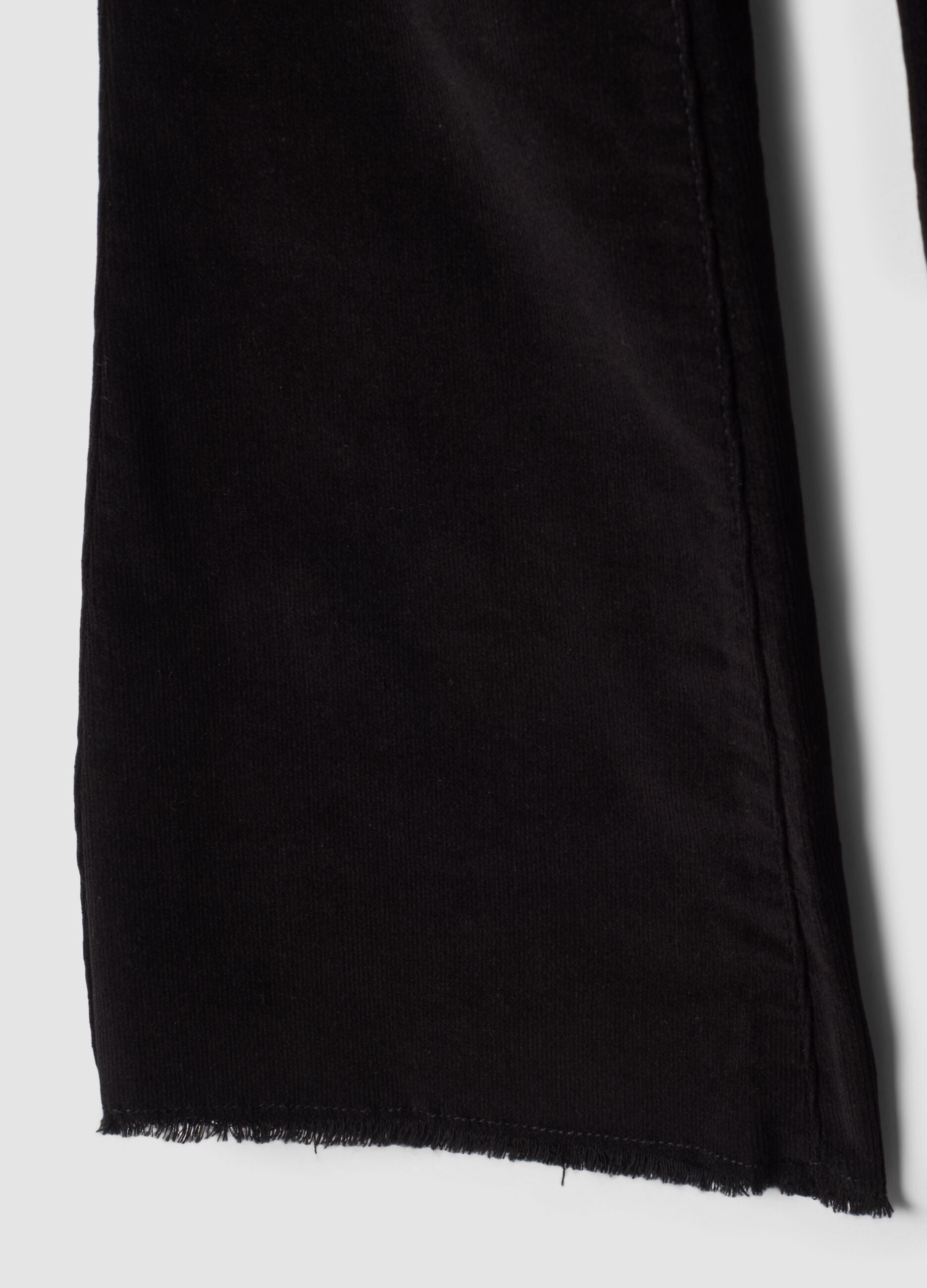 Black cotton-stretch flare treggings