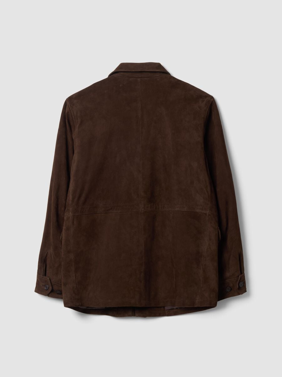 Giacca imbottita marrone in vera pelle_7