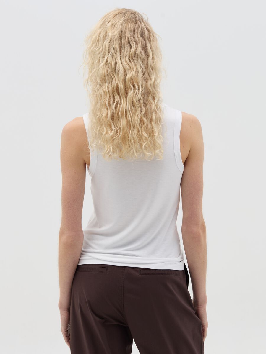 Tank top bianco basic in viscosa stretch_3