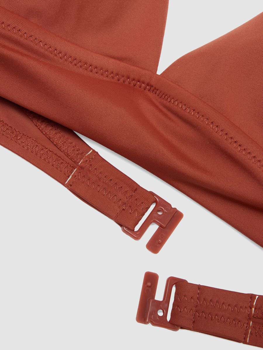 Orange stretch bikini top with removable padding_5