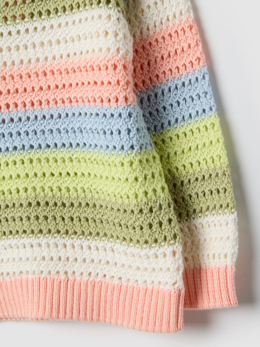 Maglione multicolor in puro cotone traforato da bimba_3