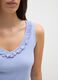 Blue pure cotton sleeveless top in regular fit with ruffles_3