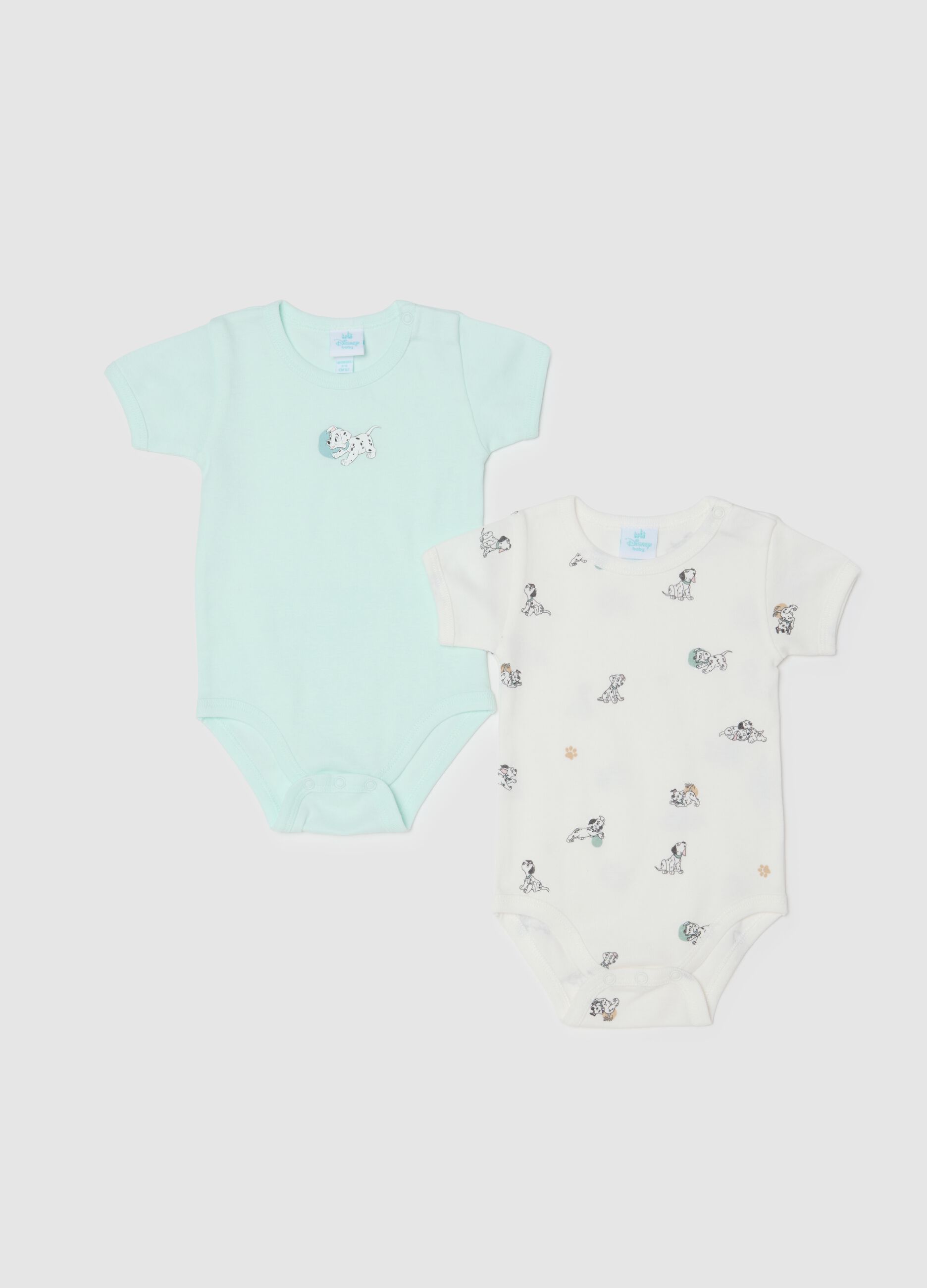 Multicolour newborn bodysuit twin pack in pure cotton with prints